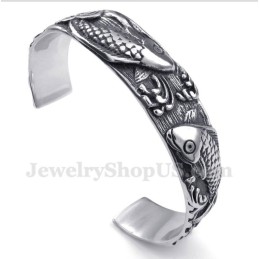 Bracciale Da Uomo In Titanio Con Motivo Pesci