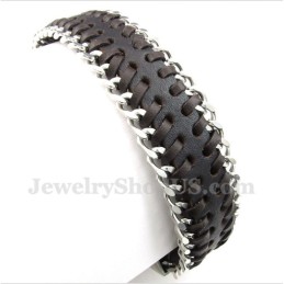 Bracciale In Pelle Di Titanio Da Uomo