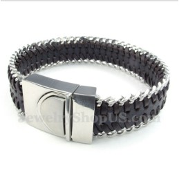 Bracciale In Pelle Di Titanio Da Uomo