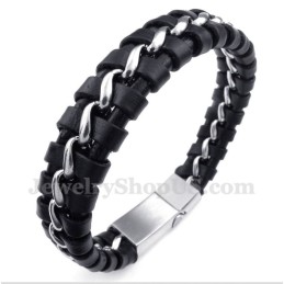 Bracciale In Pelle Di Titanio Da Uomo