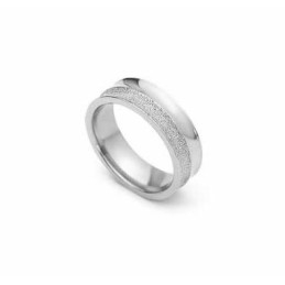 Anello In Titanio Spazzolato E Argento Da 6 Mm
