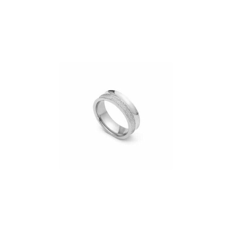 Anello In Titanio Spazzolato E Argento Da 6 Mm Anello In Titanio Spazzolato E Argento Da 6 Mm