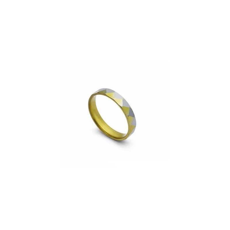 Anello In Titanio Oro E Argento Da 4 Mm Anello In Titanio Oro E Argento Da 4 Mm