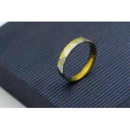 Anello In Titanio Oro E Argento Da 4 Mm