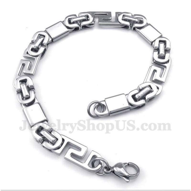 Bracciale Da Uomo In Titanio Con Motivo A Meandro Greco Bracciale Da Uomo In Titanio Con Motivo A Meandro Greco