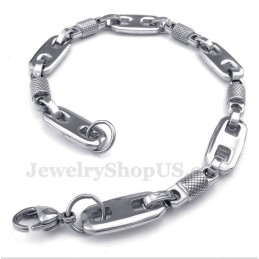 Bracciale Da Uomo Con Perle Rotonde In Titanio