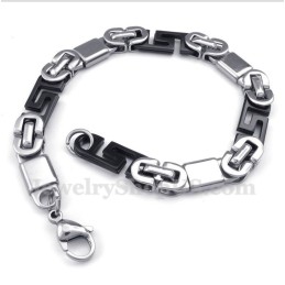 Bracciale Da Uomo In Titanio Con Motivo Greco A Meandro Nero