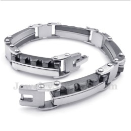 Bracciale Da Uomo In Titanio Nero Seghettato