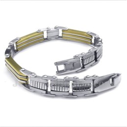 Bracciale Trapezoidale In Titanio E Oro Da Uomo