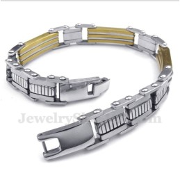 Bracciale Trapezoidale In Titanio E Oro Da Uomo