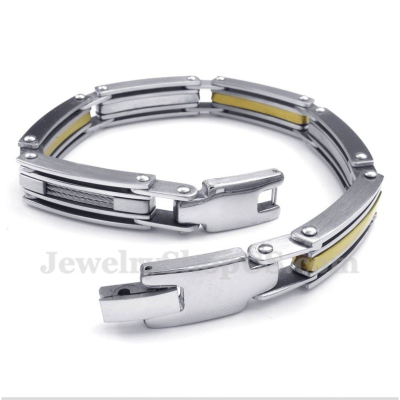 Bracciale Da Uomo In Titanio E Oro Bracciale Da Uomo In Titanio E Oro