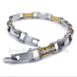 Bracciale Da Uomo In Titanio E Oro Con Dentellatura