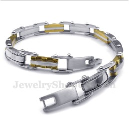 Bracciale Da Uomo In Titanio E Oro Con Dentellatura