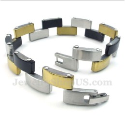Bracciale Da Uomo In Titanio Oro Nero