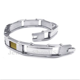 Bracciale Da Uomo In Titanio E Oro Con Cavo