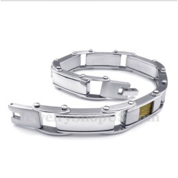 Bracciale Da Uomo In Titanio E Oro Con Cavo