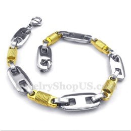 Bracciale Da Uomo In Titanio E Oro Con Cilindro