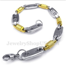 Bracciale Da Uomo In Titanio E Oro Con Cilindro