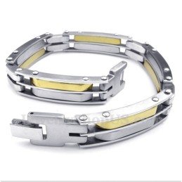 Bracciale Da Uomo In Titanio E Oro Con Cavo