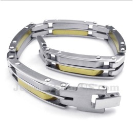 Bracciale Da Uomo In Titanio E Oro Con Cavo