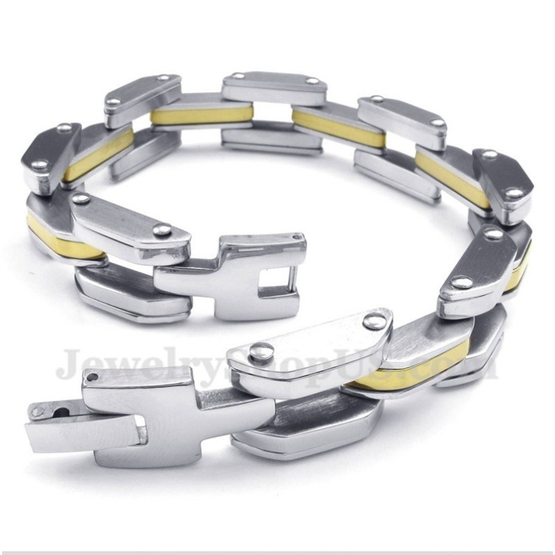 Bracciale Da Uomo In Titanio E Oro Bracciale Da Uomo In Titanio E Oro