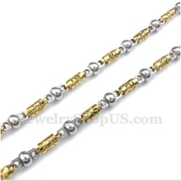 Collana Cava In Titanio E Oro Da Uomo