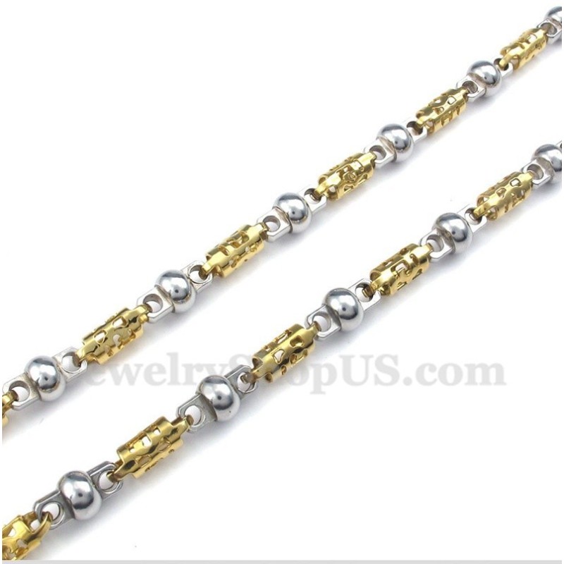 Collana Cava In Titanio E Oro Da Uomo Collana Cava In Titanio E Oro Da Uomo