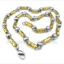 Collana Cava In Titanio E Oro Da Uomo