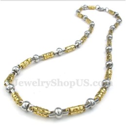 Collana Cava In Titanio E Oro Da Uomo