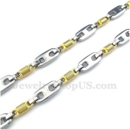 Collana Da Uomo Con Cilindro In Titanio E Oro