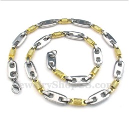 Collana Da Uomo Con Cilindro In Titanio E Oro