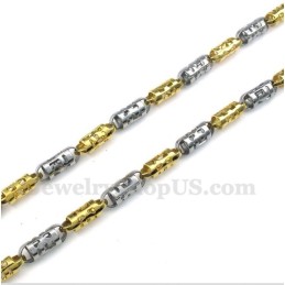 Collana Da Uomo In Titanio E Oro Con Cilindro Cavo
