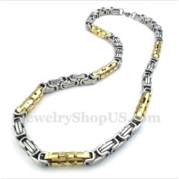 Collana Da Uomo Con Cilindro In Titanio E Oro