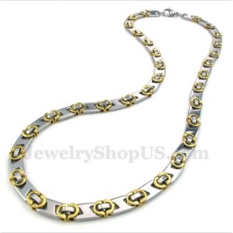 Collana Da Uomo In Titanio E Oro A Mezzaluna