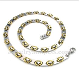 Collana Da Uomo In Titanio E Oro A Mezzaluna