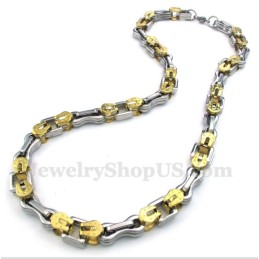 Collana A Strati In Titanio E Oro Da Uomo