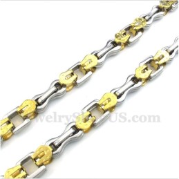 Collana A Strati In Titanio E Oro Da Uomo