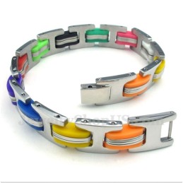 Bracciale In Gomma Colorata In Titanio Da Uomo