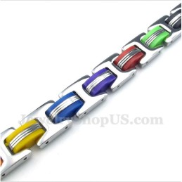 Bracciale In Gomma Colorata In Titanio Da Uomo
