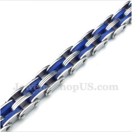 Bracciale In Gomma Blu Titanio Da Uomo