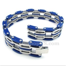 Bracciale In Gomma Blu Titanio Da Uomo
