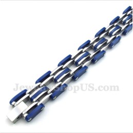 Bracciale In Gomma Blu Titanio Da Uomo