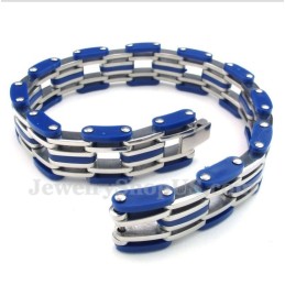 Bracciale In Gomma Blu Titanio Da Uomo