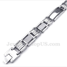 Bracciale Da Uomo In Fibra Di Carbonio Bianco Titanio