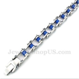 Bracciale Da Uomo Con Catena Per Bicicletta In Gomma Blu Titanio