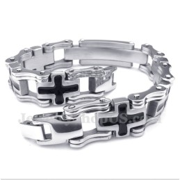 Bracciale Da Uomo In Titanio Con Croce Nera