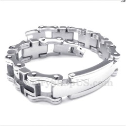 Bracciale Da Uomo In Titanio Con Croce Nera