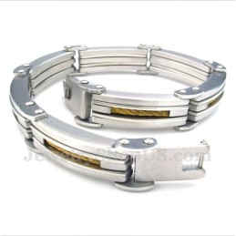 Bracciale Da Uomo In Titanio E Oro Con Cavo