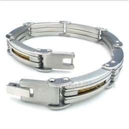 Bracciale Da Uomo In Titanio E Oro Con Cavo