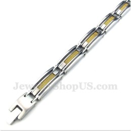 Bracciale Da Uomo In Titanio E Oro Con Cavo